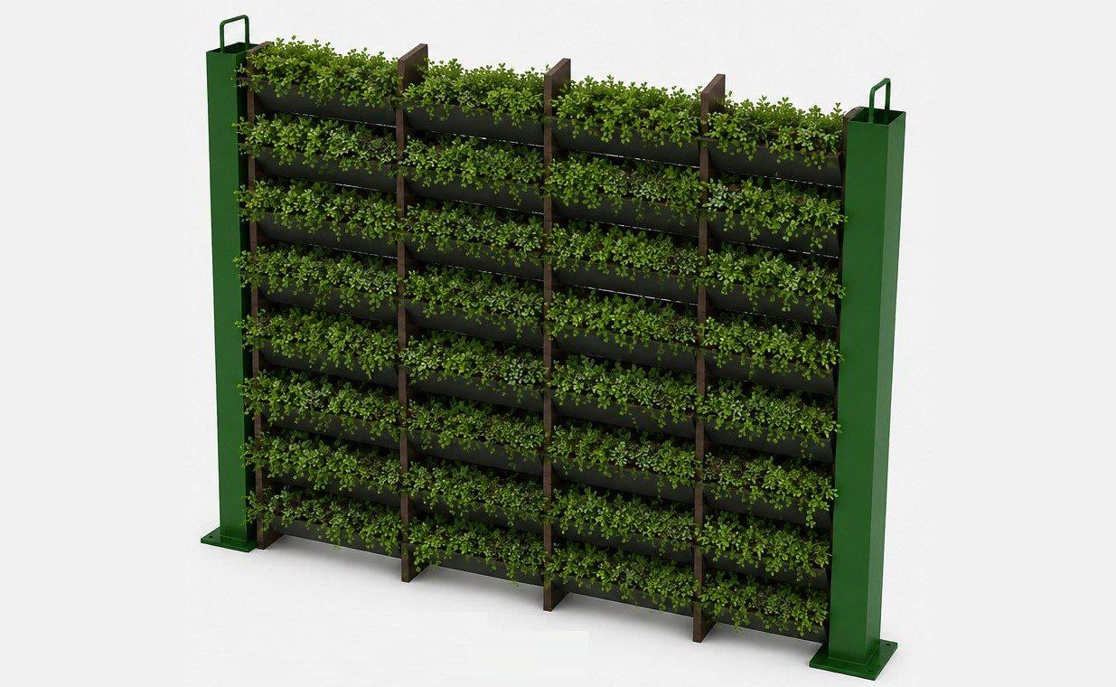 Módulos PANACOR VG-PR apilados y plantados en todos los niveles